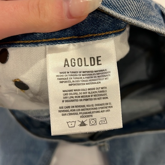 AGOLDE blue high waisted straight leg jeans size 26 - Picture 4 of 7
